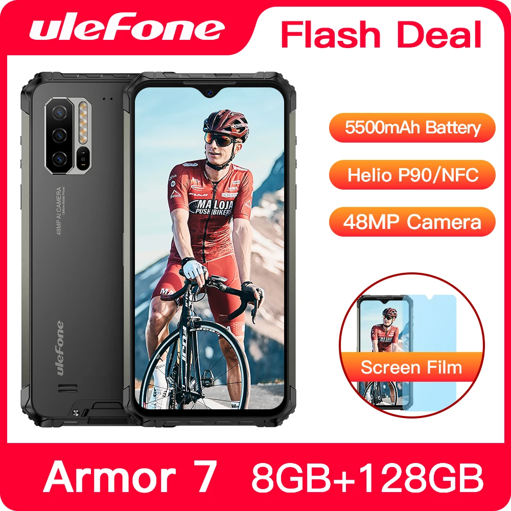  Ulefone Armor 7 IP68 Waterproof Rugged Smartphone Android 9.0 NFC Helio P90 Octa Core 6.3'' 8GB+128 - 4000207796181