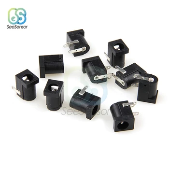 

10pcs/lot 5.5 x 2.1mm PCB Mount Female DC Power Jack Plug Socket Connector Black 5.5*2.1MM