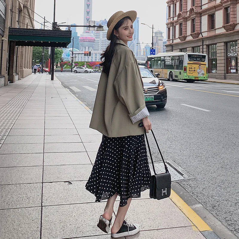 

Photo Shoot Casual Suit Jacket Women's Korean-style Loose-Fit Women's Sense of Design Non-mainstream Student Network Red Suit Sp