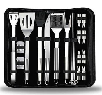 

Stainless Steel BBQ Tools Set Barbecue Grilling Utensil Accessories Camping Outdoor Cooking Tools Kit BBQ Utensils