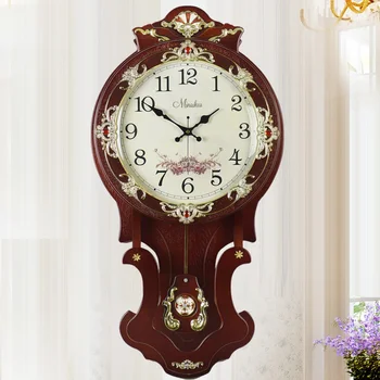 

New Large Creative Clock for Living Room Bedroom Oversized Mute Electronic Quartz Clock Pendulum Classical Wall Clock