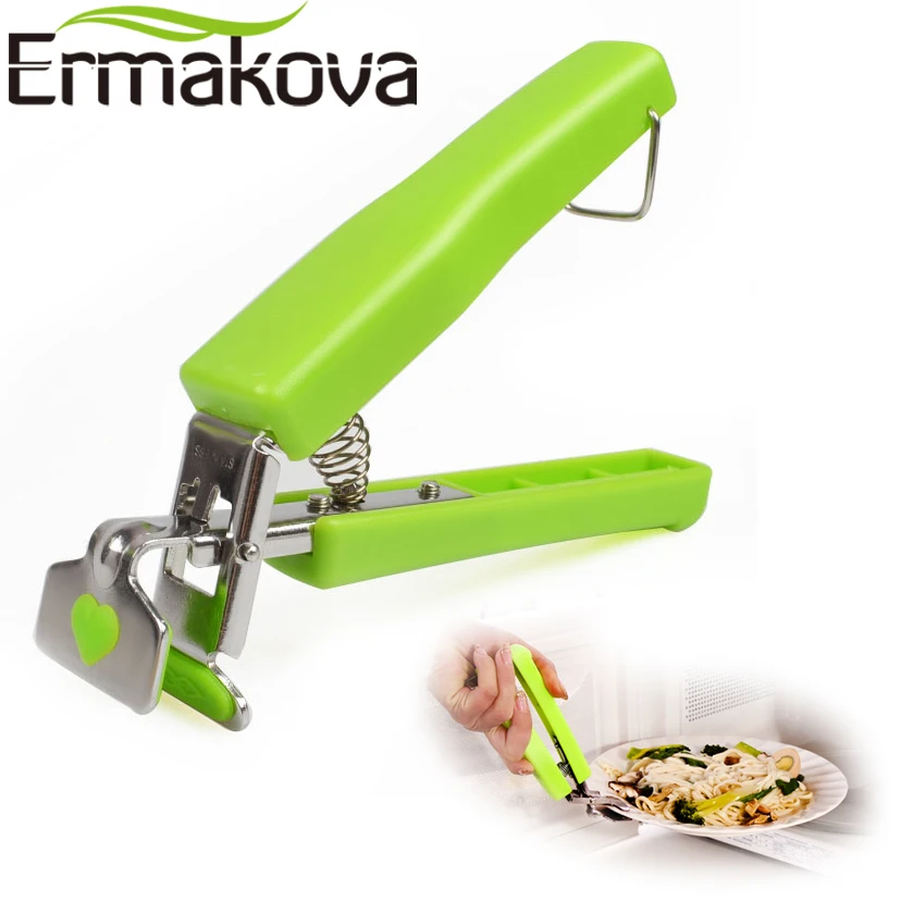 ERMAKOVA Hot Bowl Holder Dish Clamp Pot Pan Gripper Clip Hot Dish Plate Bowl Clip Retriever Tongs Silicone Handle Kitchen Tool