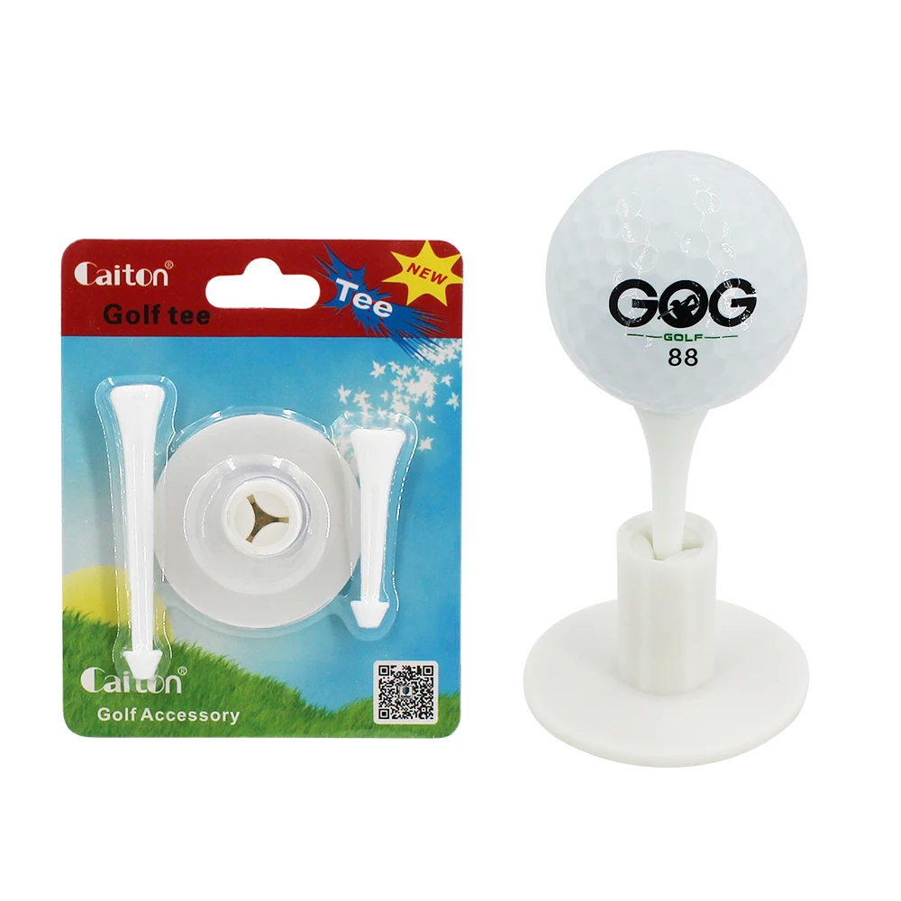 Golf Tees White Rubber Tee Holder + 2 Heights Tees For Driver Woods Club Set Golf Ball Holder Accessories Supplies Drop Ship