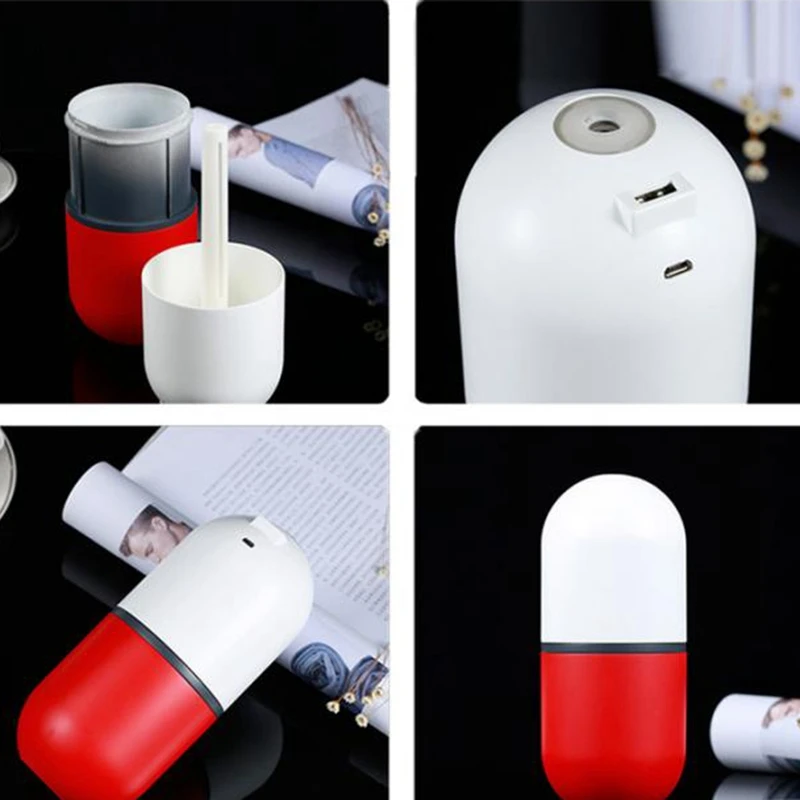 Увлажнитель воздуха в форме капсулы, Usb мини-увлажнитель для автомобиля, портативный ароматический масляный диффузор, USB увлажнитель