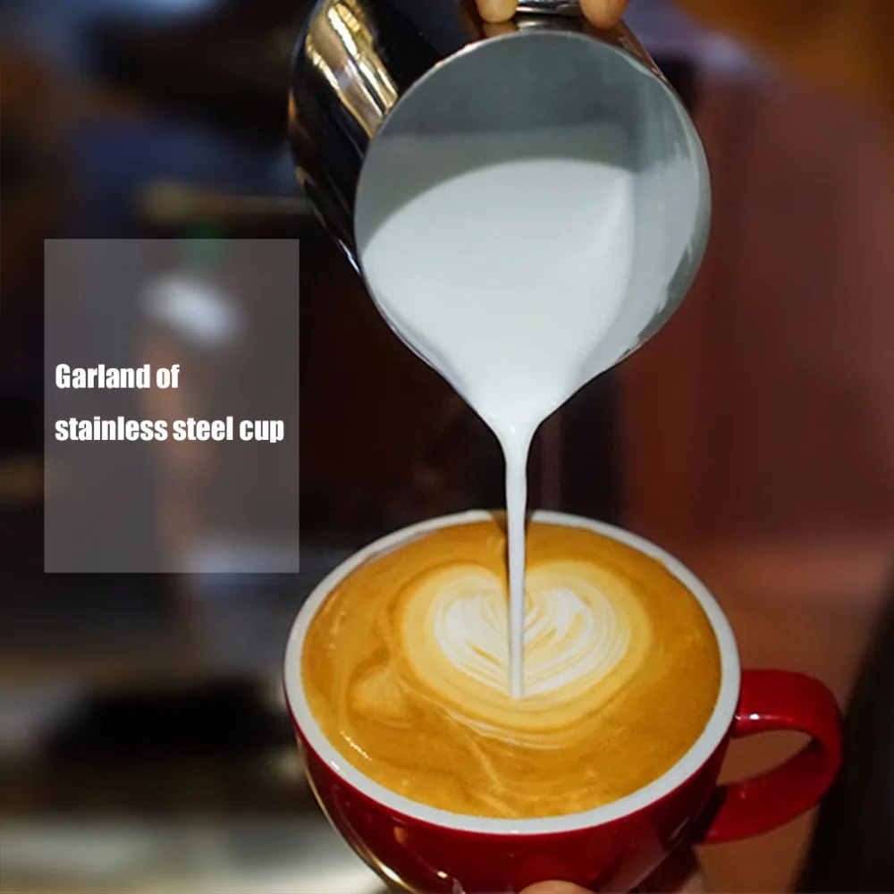PREUP 350 мл/600 мл кувшин для вспенивания из нержавеющей стали Pull Flower Cup Cappuccino кухонная утварь для использования на кухне горячая распродажа