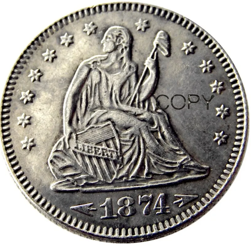 США 1874 1874-S Сидящая свобода четверть доллара разные Мятные посеребренные 25 центов