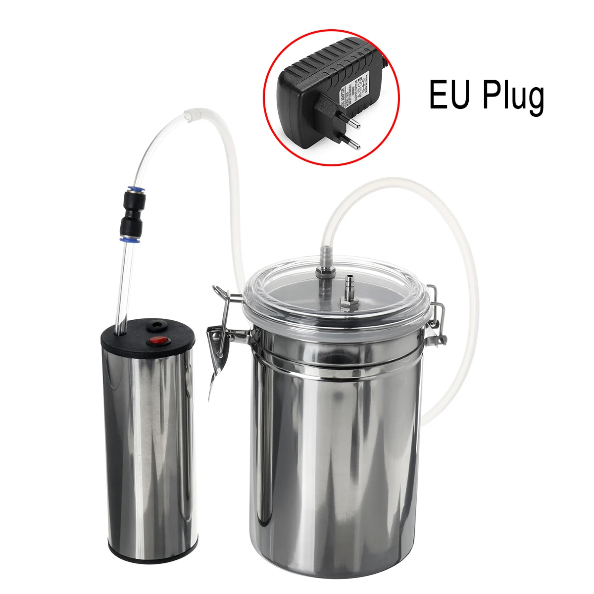 EU Plug 2L двухголовочный Электрический доильный аппарат для крупного рогатого скота, козы, коровы, доильный вакуумный насос, ведро, доильные машины, инструмент для животноводства - Цвет: EU Plug