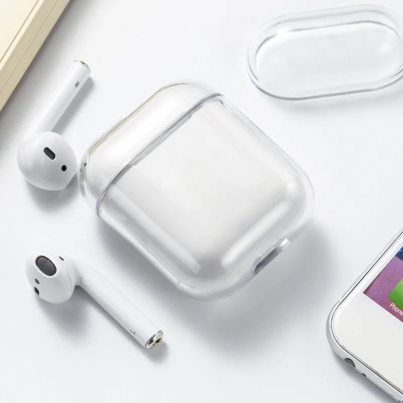 Чехол для Airpods, чехол с милым сердечком, котом, силиконовый чехол s для Bluetooth, беспроводные наушники Apple, чехол на Air Pods 1 2 - Цвет: Transparent