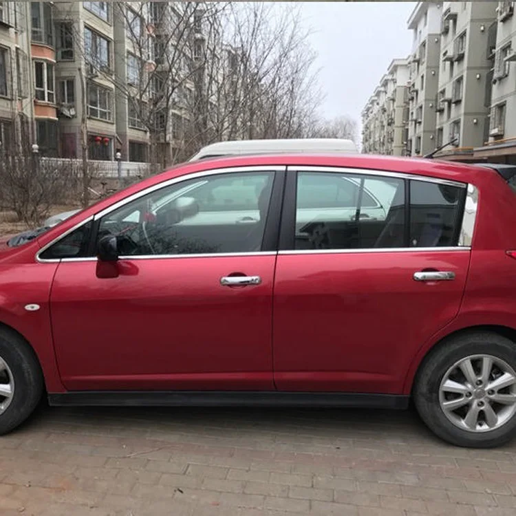 Нержавеющая сталь окна автомобиля планки для nissan tiida pulsar c11 c12 c13 2004-2013