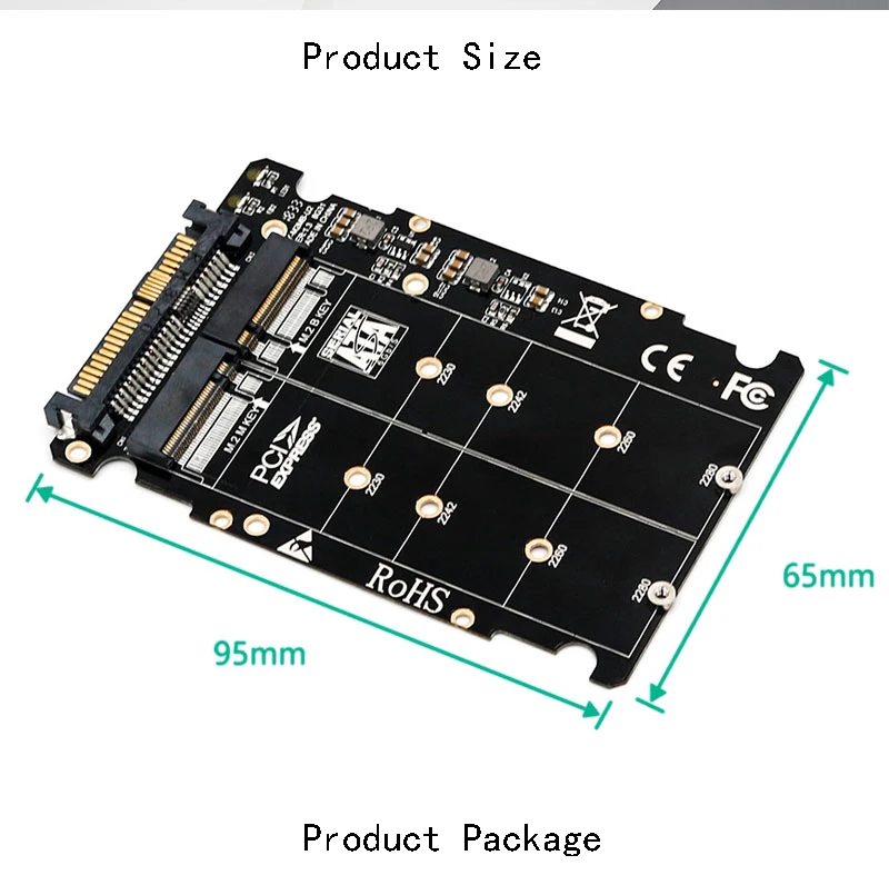 M.2 nvme ssd Key M Key B SSD to U.2 SFF-8639 адаптер, m2 m key адаптер, m.2 nvme to sata(интерфейс без SATA