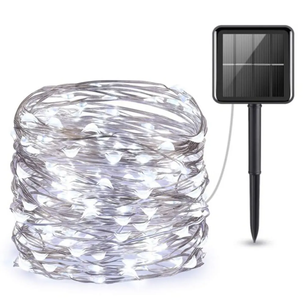 Waterproof Function Brightness Saving Environmental Protection Waterproof Christmas 100led Solar Copper Wire String