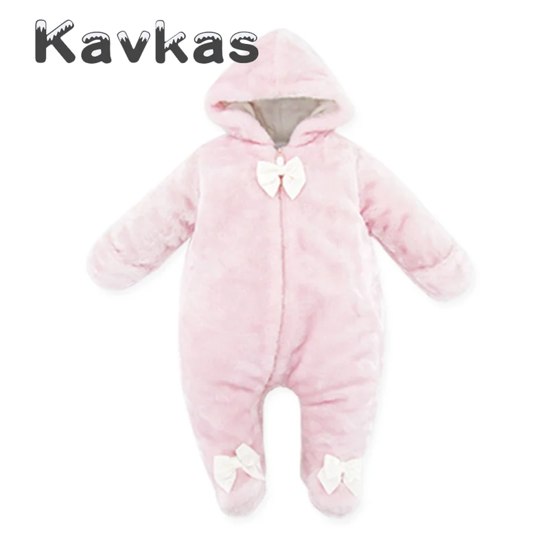 Kavkas/зимняя теплая одежда для маленьких девочек; для новорожденных; с длинными рукавами; на молнии; из флиса; для малышей; очень теплые; Roupa De Bebes