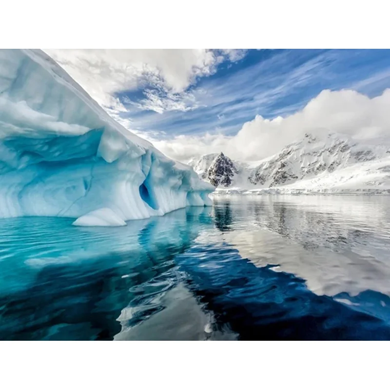 Diamond Painting Iceberg Scenery Picture of Rhinestone Mosaic Full Square Frameless Home Decor | Дом и сад