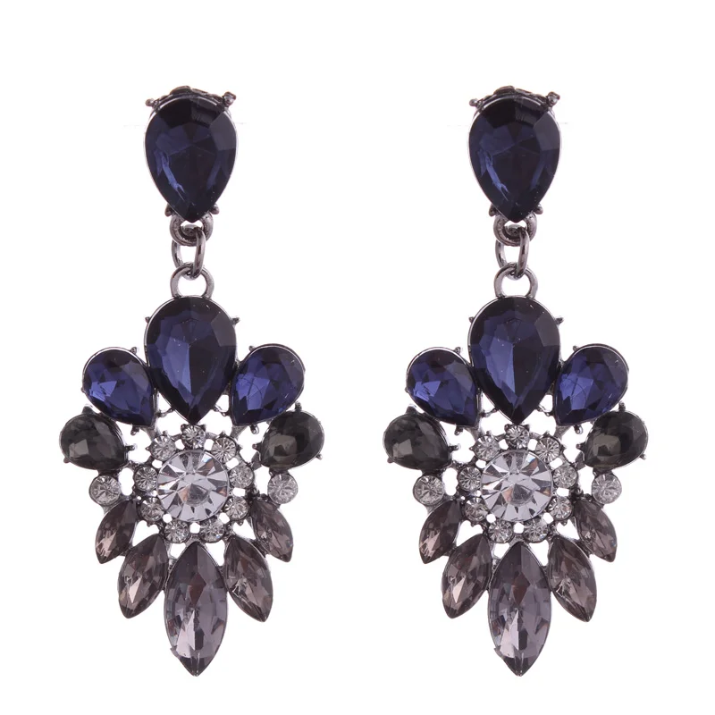 

Seblasy Statement Crystal Dangles Earrings For Women Trendy Luxurious Flower Water Droplets Pendants Earrings Jewelry