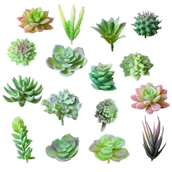 

16PCS Fake Succulent Creative Assorted Simulated Faux Succulent Faux Plant