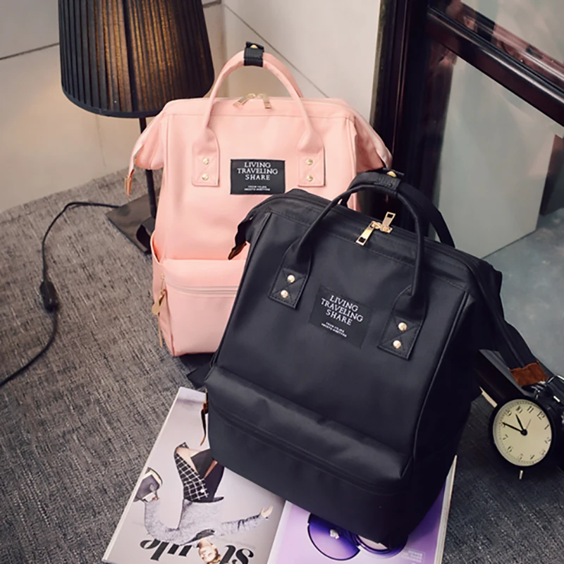 Fashion Backpack High-capacity Knapsack Women Backpack Pure Color Teenager Backpack Female Bag Mochila Bagpack Shoulder Bag 2019