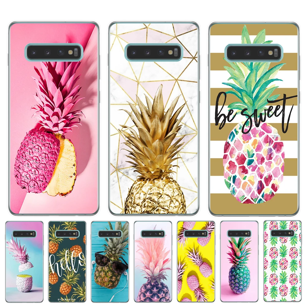 Цветной чехол с ананасом для Samsung S10 S9 S8 Plus S6 S7 Edge S10E Lite 5G A10 A20 A30 A40 A50 A70 чехлы