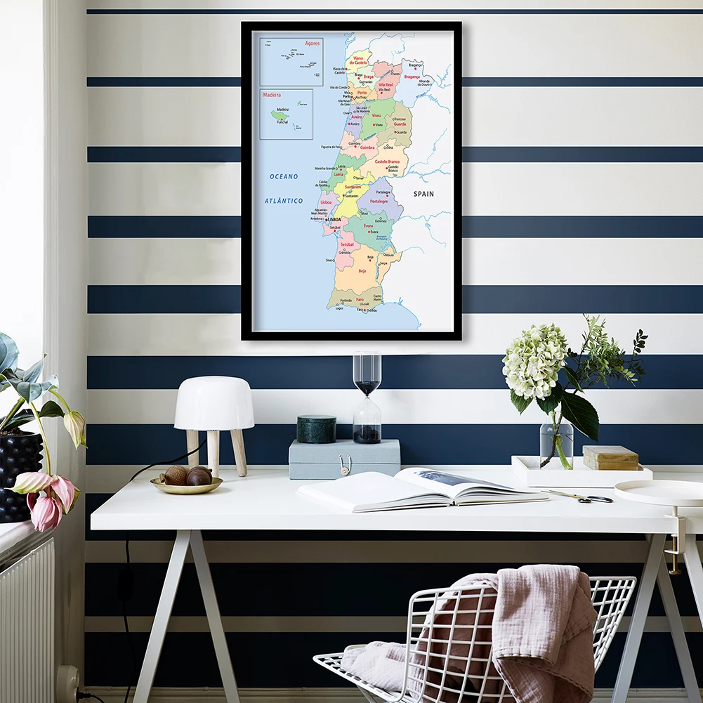 Portugal lisboa mapa da cidade linha desenho criativo cartaz moderno e  minimalista biblioteca sala de estudo decoração casa presente idéia -  AliExpress