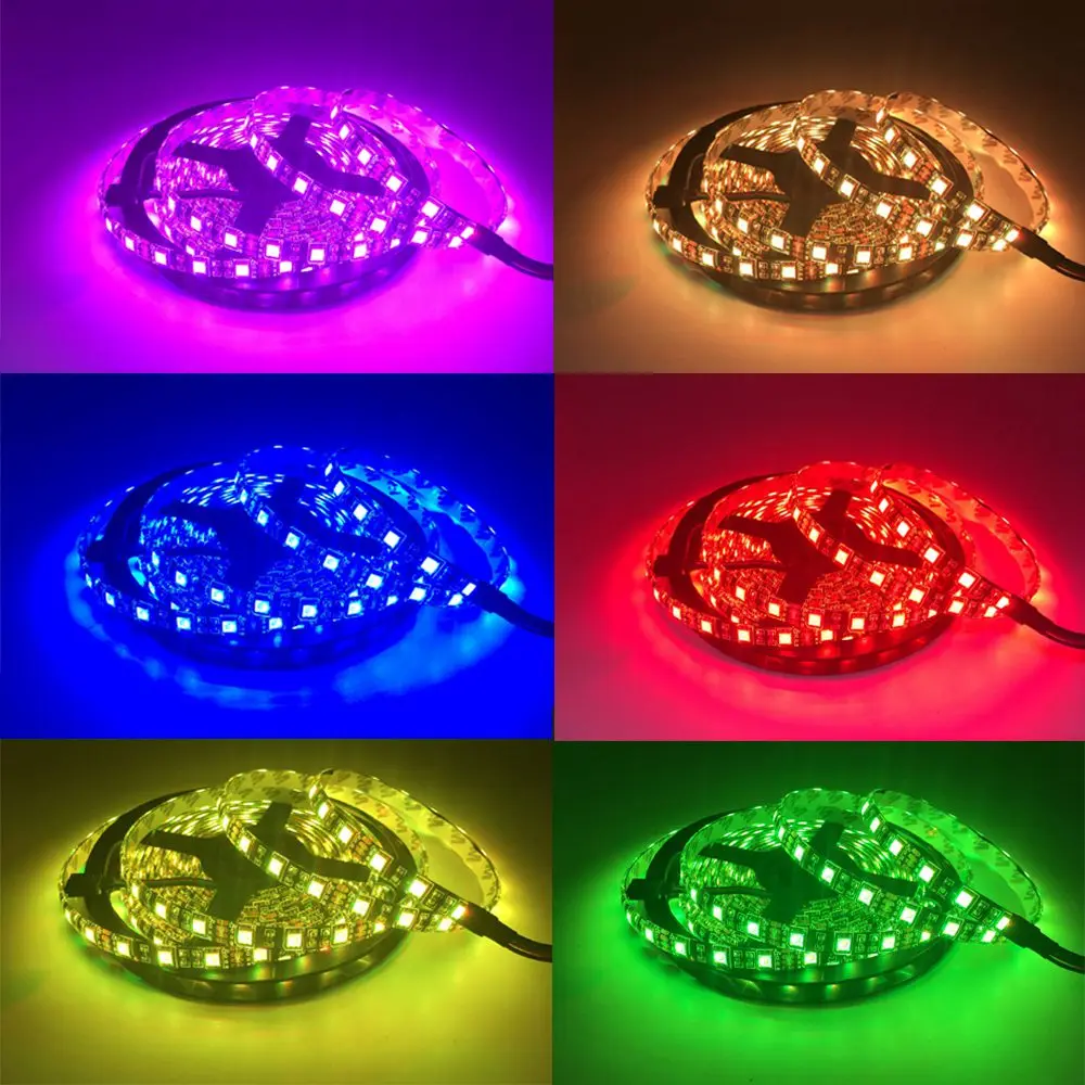 Светодиодная лента 5050 RGB 12 В постоянного тока гибкое освещение для украшения дома