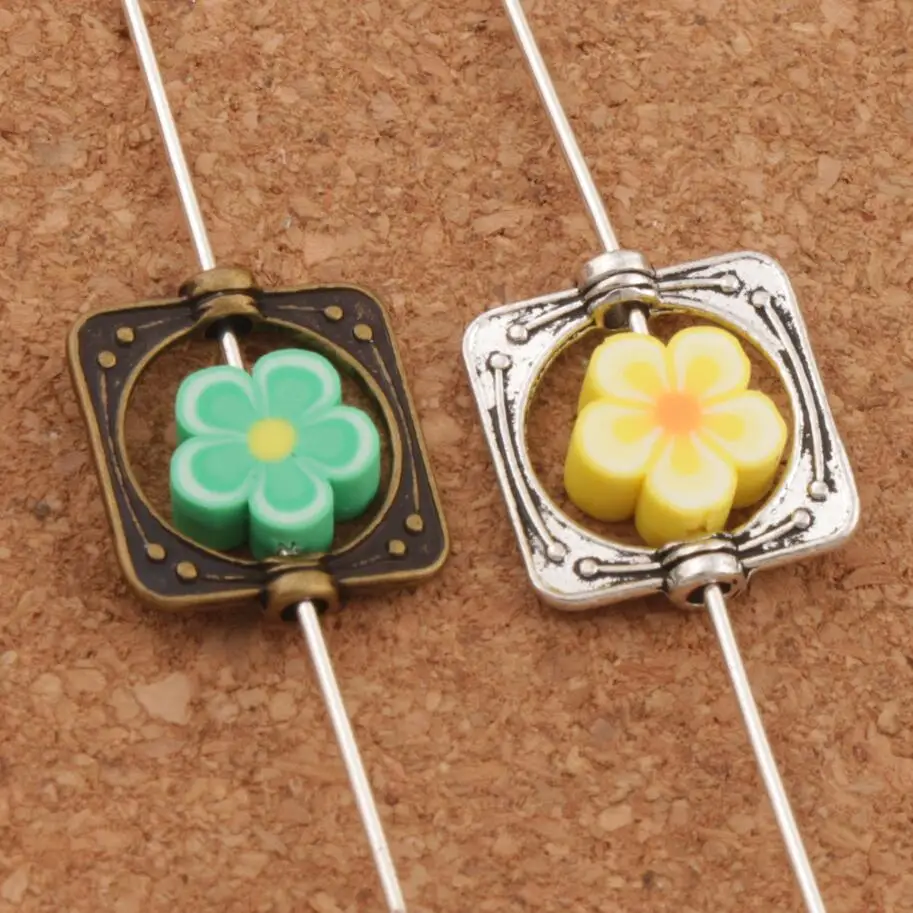 

Square Bead Frame Charm Beads 14x15.35mm 300PCS zinc alloy Bronze Pendants Jewelry DIY L764