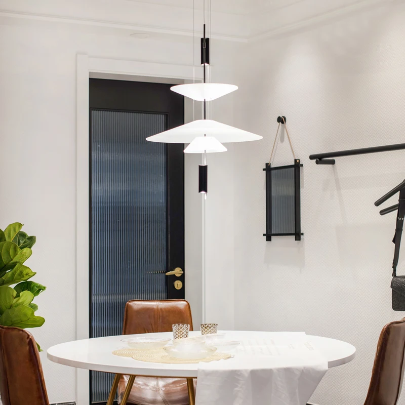Decorative art UFO creative pendant lights macaron nordic Acrylic lamps for restaurant cafe kitchen hall Aluminum hanging lamp