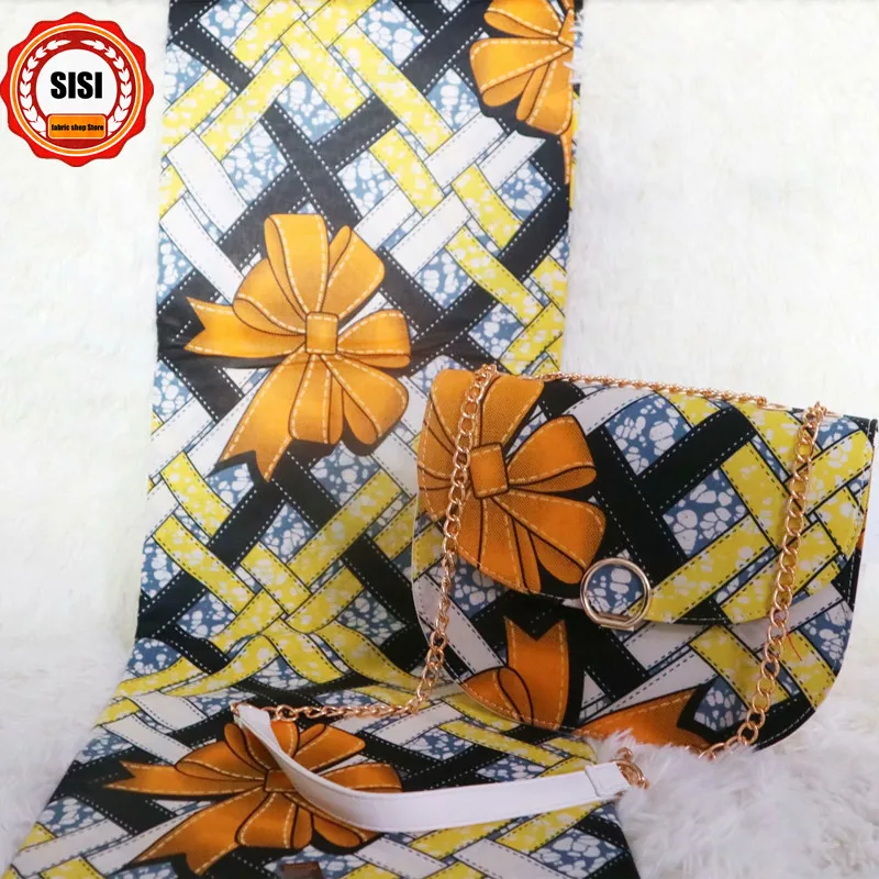 SISI, модный дизайн, Новая африканская сумка на плечо, сумка, подходящая для Анкары, воск, 6 ярдов, хлопок, Африканские Восковые принты, ткань для вечерние