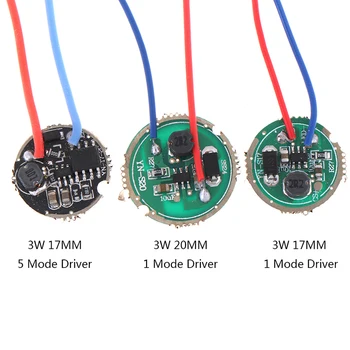

3W LED Driver 17mm/20mm DC3.7V 1 Mode 5 Mode LED Flashlight Driver 1pcs Dropshipping