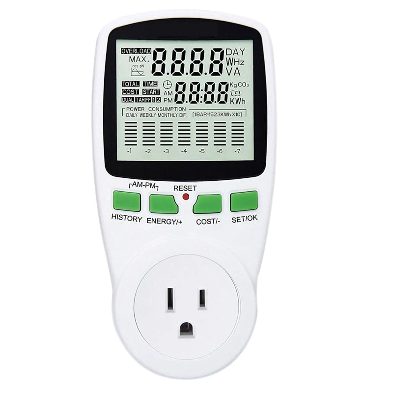 

Power Energy Consumption Watt Meter Electricity Usage Monitor Socket Accurate