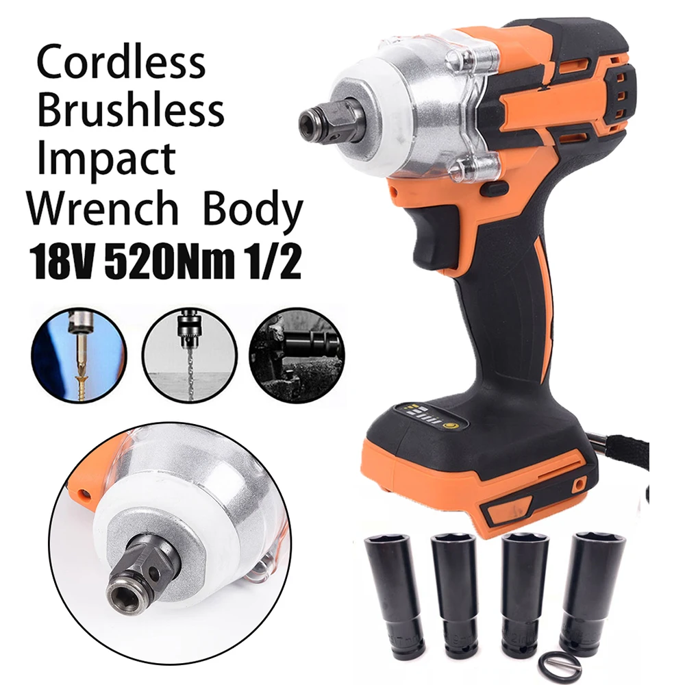 

520Nm 1/2inch Cordless Impact Wrench Body No Batteries For Makita 18V Battery Rechargeable Electric Tools