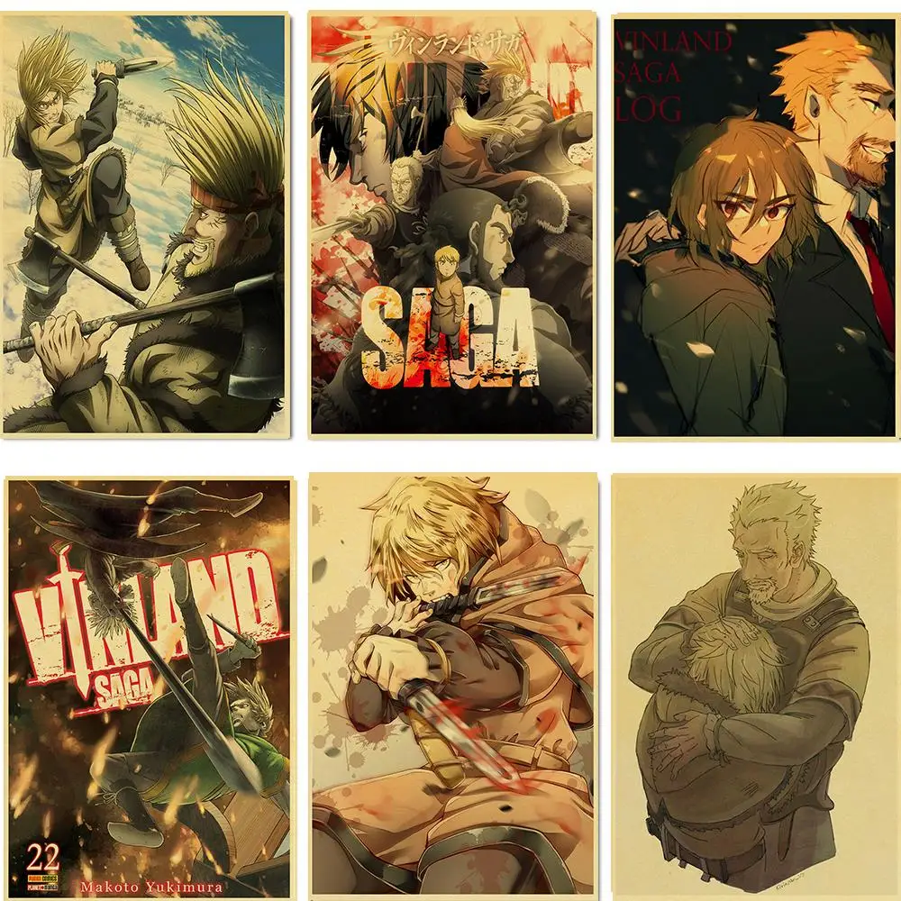 Vintage Saga Anime Manga Retro Poster Wall Stickers For Living Room Home Art Decoration