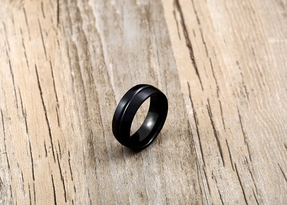BEIER 316L нержавеющая сталь черное симметричное простое кольцо для свиданий Высокое качество Свадебные украшения для мужчин и женщин подарок BR-R100