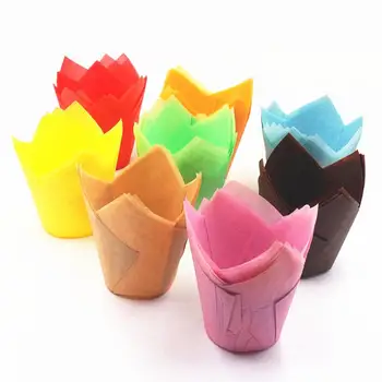 

50Pcs Cupcake Wrappers Baking Cup Cake Paper Cups Anti-oil Small Cake box Kitchen Accessories Cupcake Liner Cake Tools Bakeware