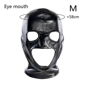 Adult SM Exotic Accessories of 4 Style Leather Bondage Hood Sex Toys with Open Mask for Men Women Fetish BDSM Flirting Game Tool 5