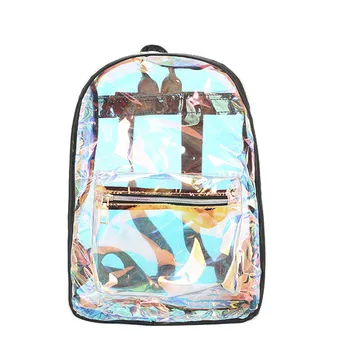 

New Woman Backpack Transparent Jelly Bag Large Capacity Travel Student Bag waterproof Children School Bags for Girls Mochila