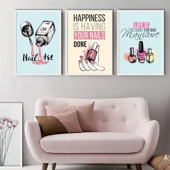 Online Nagellack Zitate Salon Wand Kunst Leinwand Malerei Nordic Poster Und Drucke Wand Bilder Für Wohnzimmer Mädchen Schlafzimmer Dekor