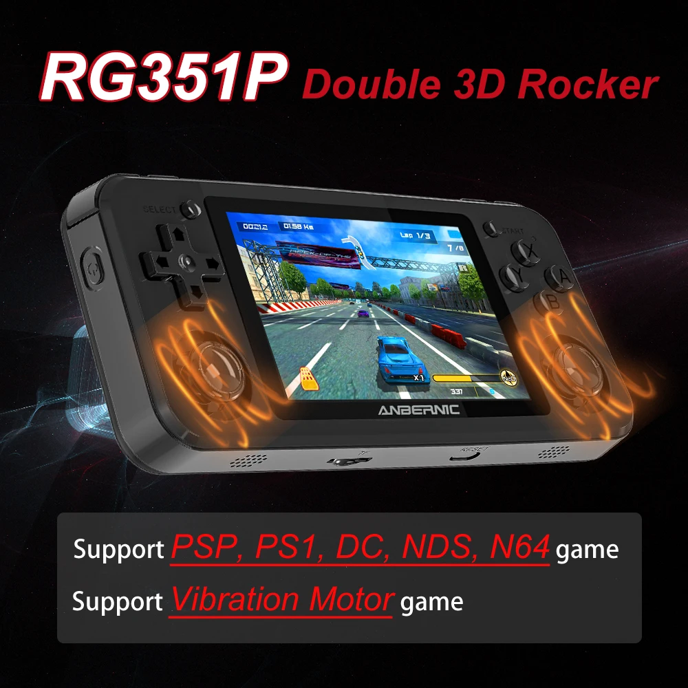 

RG351P ANBERNIC RG350P Handheld Game Player 64GB Emuelec System PS1 64Bit Game IPS RG351 Pocket Portable Retro Game Console