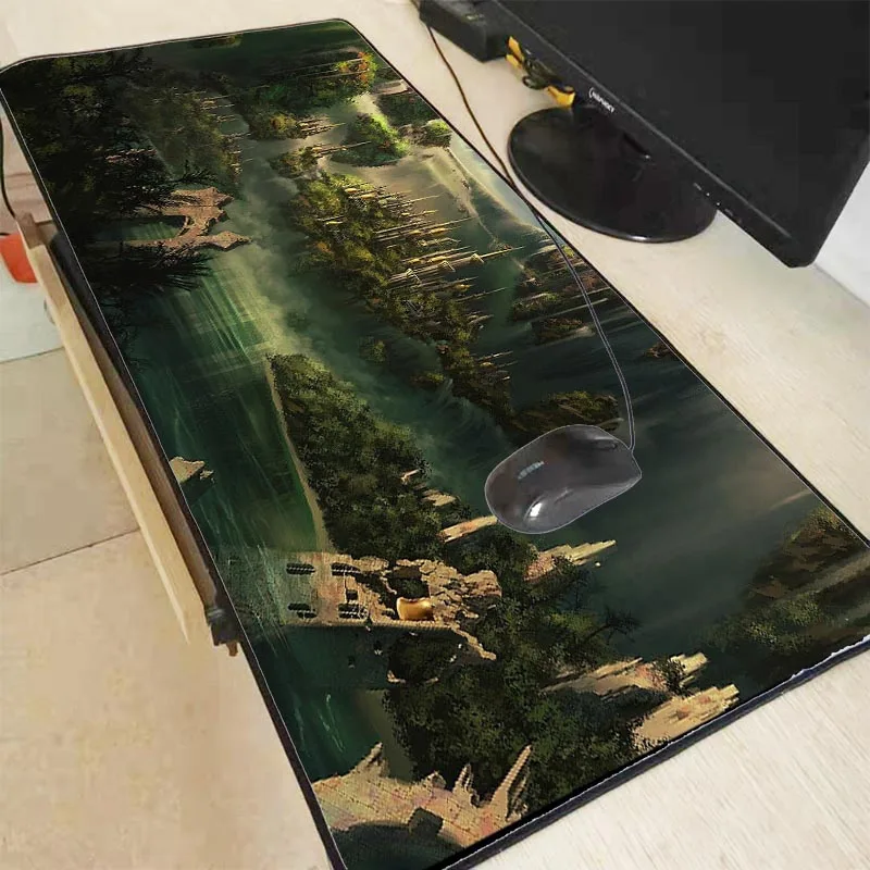  Fantasy Landscape Large Gaming Speed Mouse Pad Lock Edge Mouse Mat Computer Desk Pad Keyboard Mat f