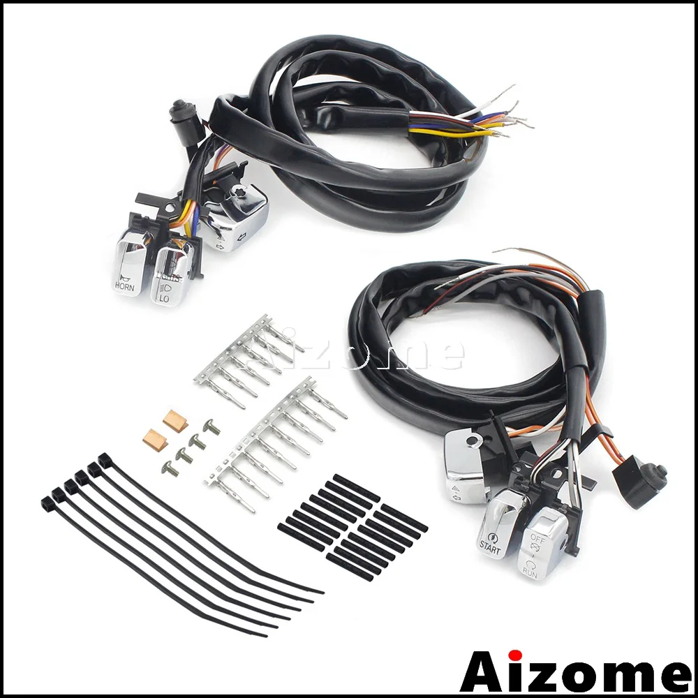 Рукоятка для мотоцикла с 48 дюймовым проводом L &amp R модель 07-2010 кнопки Harley Dyna Super Wide