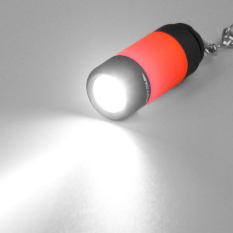 

LED mini flashlight USB rechargeable portable torch, with key ring Pocket flashlight built-in lithium battery
