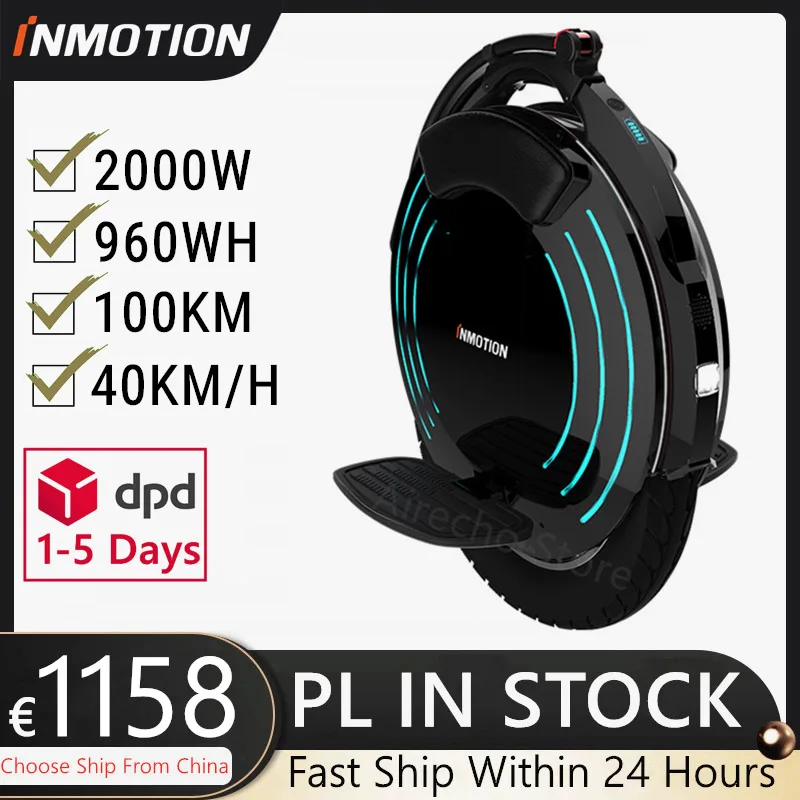 EU Stock Original INMOTION V10F Self Balance Electric Scooter 2000W Build-in Handle Unicycle With Decorative Lamps Longboard | Спорт и