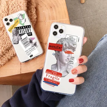 

Luxury Art Label Phone Case For Huawei P40 P30 P20 Lite Mate 30 Pro 20 P smart Nova 5t For Honor 20 10 8X 9X 7A 8a V20 Cover