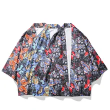 Японское кимоно кардиган для мужчин Haori Yukata мужской костюм самурая одежда кимоно куртка Мужская s кимоно рубашка Yukata Haori