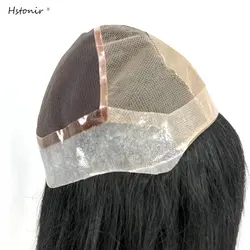 Hstonir 100% Human Hair Wigs 4x4 Silk Top Natural Hair Wig Full Hand Tied European Remy Hair Customized Order Wig G049