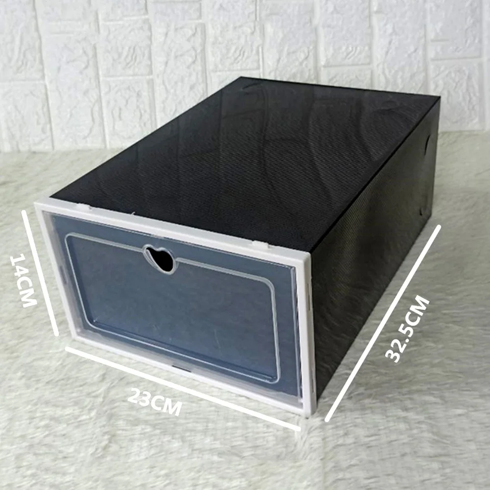 Прозрачный ПП Штабелируемый пыленепроницаемый флип ящик для обуви коробка контейнер для хранения вещей Органайзер