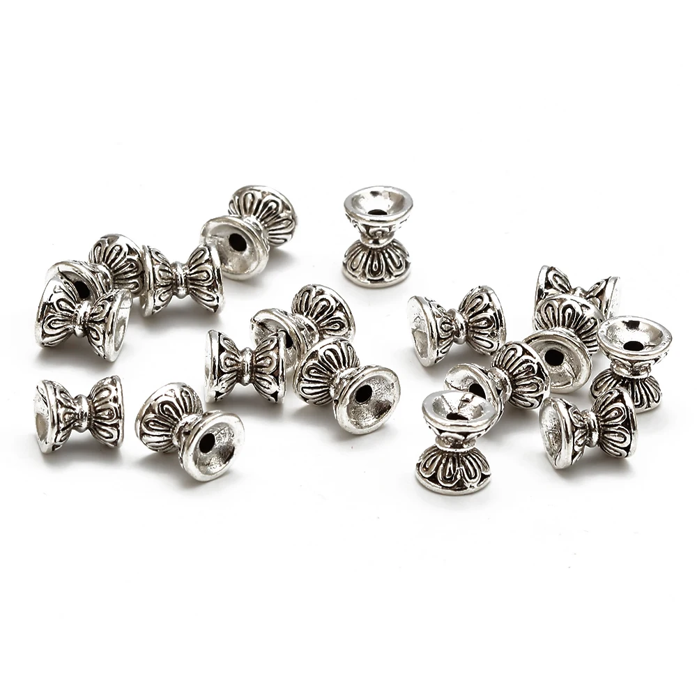 Meibeads 50 шт./лот Модные Ретро двойные лотоса 8*8/6*6 Шапки из бисера для ожерелья браслеты бижутерия своими руками аксессуары UF5414