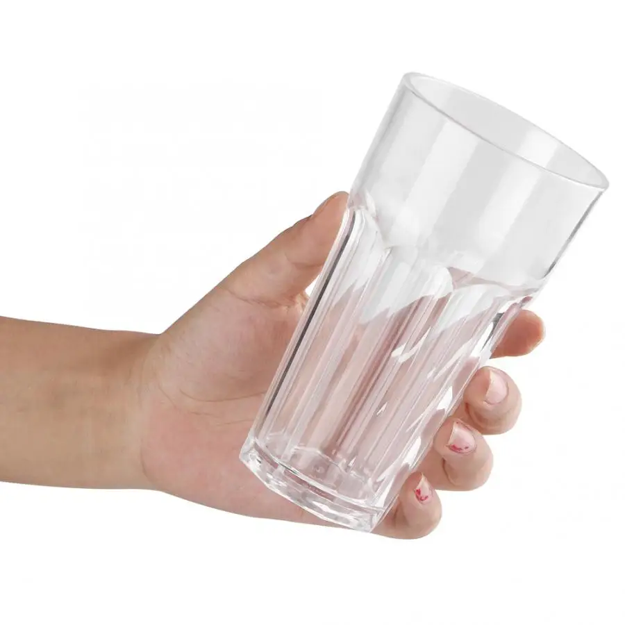 350 мл прочный стеклянный стакан для пива акриловый прозрачный восьмиугольный