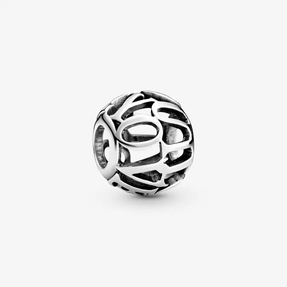 

Fits Pandora Bracelet 925 Sterling Silver Openwork I Love You Script Charms for Women Metal Beads DIY Jewelry Making Wholesale