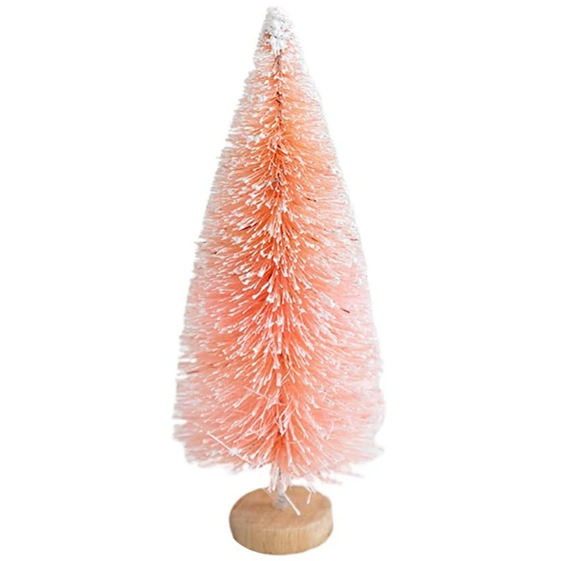 Pink Christmas Desktop Small Flocking Tree Girl Heart Decoration Ornaments | Дом и сад