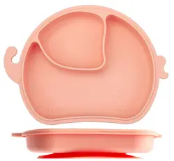 Baby Silicone Suction Plate for Toddlers - Self Feeding Training Divided Plate Dish and Bowl for Baby and Toddler