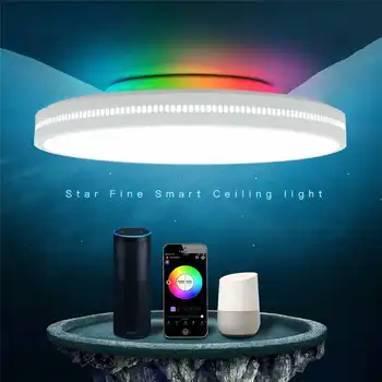

OFFDARKS AC200-240V 48W 450mm Ceiling Lamp Bedroom Kitchen LED Ceiling Light RGB Dimming APP WIFI Voice Control with Remote